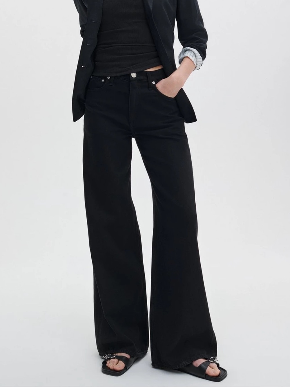 rag & bone Logan Wide-Leg Jeans - Size 29